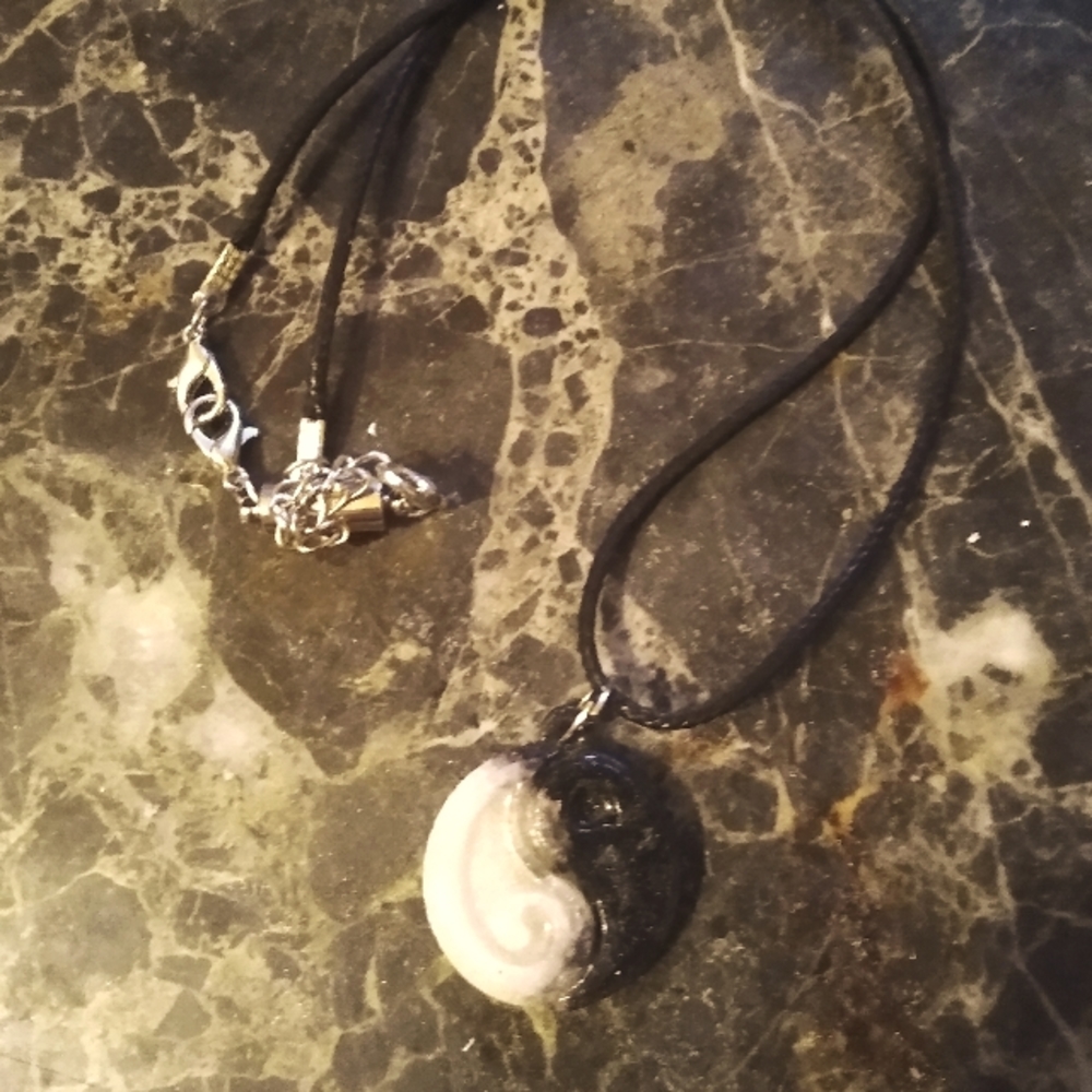 Epoxy resin Yin yang pendant necklace